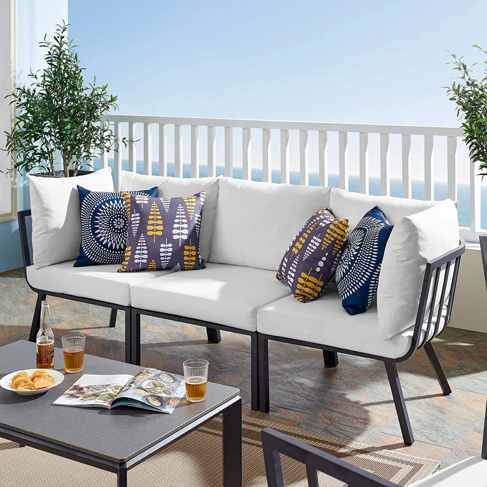 Modway Riverside 3 Piece Outdoor Patio Aluminum Sectional Sofa Set - EEI-3782 | Outdoor Sofas, Loveseats & Sectionals | Modishstore - 18