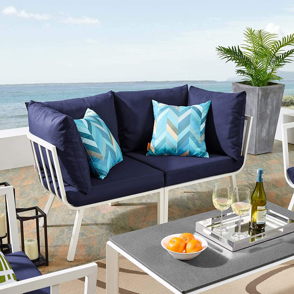 Modway Riverside 2 Piece Outdoor Patio Aluminum Sectional Sofa Set - EEI-3781 | Outdoor Sofas, Loveseats & Sectionals | Modishstore - 1