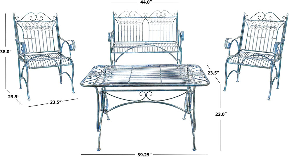 Safavieh Leah 4 Piece Set | Outdoor Patio |  Modishstore  - 11
