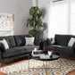 Baxton Studio Miranda Mid-Century Modern Dark Grey Fabric Upholstered 2-Piece Living Room Set | Sofas | Modishstore - 2