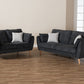 Baxton Studio Miranda Mid-Century Modern Dark Grey Fabric Upholstered 2-Piece Living Room Set | Sofas | Modishstore - 3