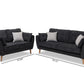 Baxton Studio Miranda Mid-Century Modern Dark Grey Fabric Upholstered 2-Piece Living Room Set | Sofas | Modishstore - 4