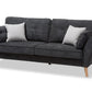 baxton studio miranda mid century modern dark grey fabric upholstered sofa | Modish Furniture Store-2