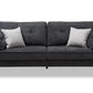 baxton studio miranda mid century modern dark grey fabric upholstered sofa | Modish Furniture Store-3