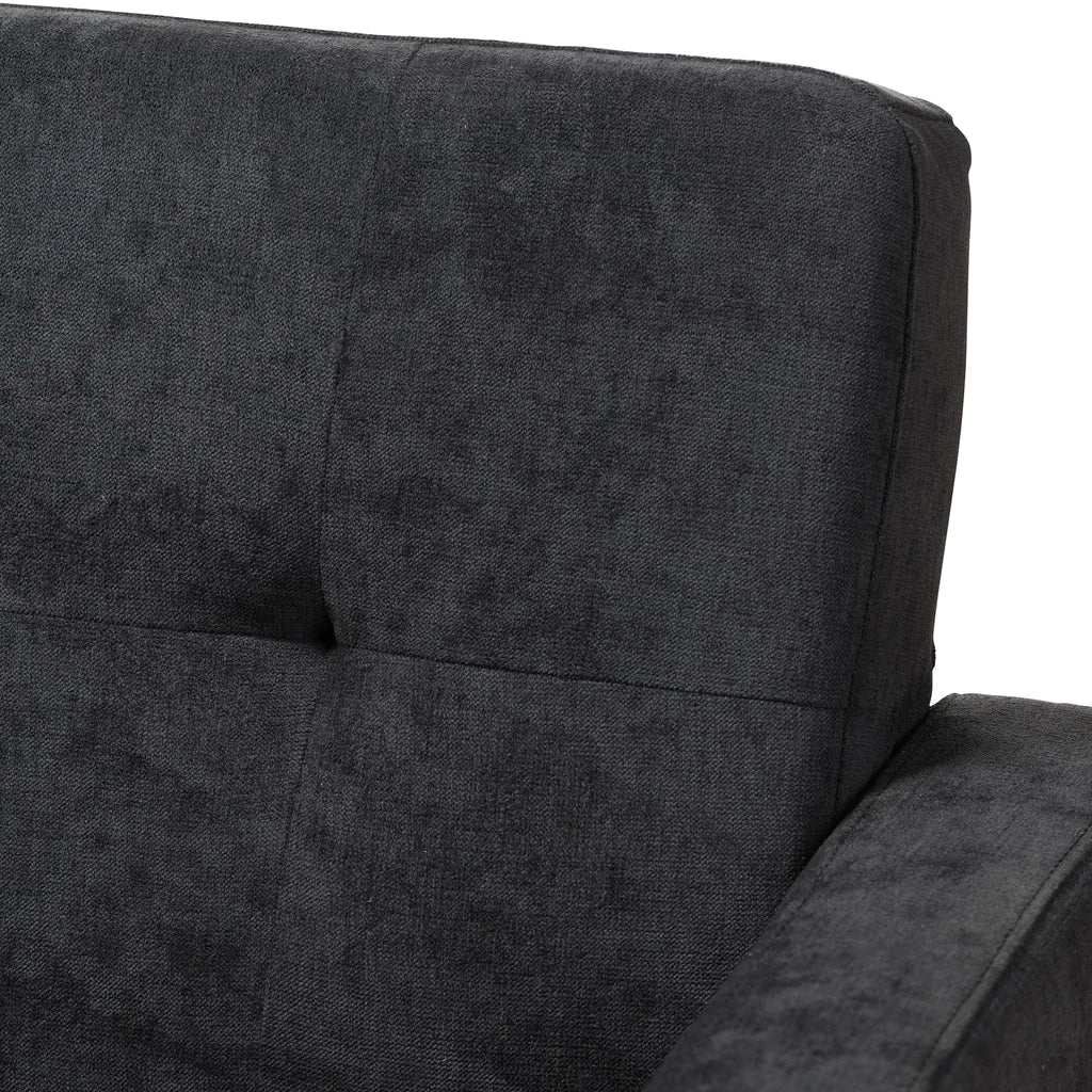 Baxton Studio Carina Mid-Century Modern Dark Grey Fabric Upholstered 3-Piece Living Room Set | Sofas | Modishstore - 4