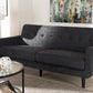 Baxton Studio Carina Mid-Century Modern Dark Grey Fabric Upholstered Sofa | Modishstore | Sofas