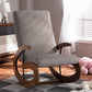 Baxton Studio Kaira Modern and Contemporary Gray Fabric Upholstered and Walnut-Finished Wood Rocking Chair | Rocking Chairs | Modishstore - 2