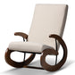 baxton studio kaira modern and contemporary light beige fabric upholstered and walnut finished wood rocking chair | Modish Furniture Store-2