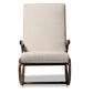 baxton studio kaira modern and contemporary light beige fabric upholstered and walnut finished wood rocking chair | Modish Furniture Store-3