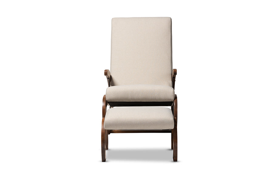 Baxton Studio Kaira Modern 2-Piece Gray Rocking Chair and Ottoman Set | Rocking Chairs | Modishstore - 14