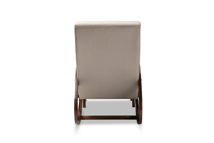 Baxton Studio Kaira Modern 2-Piece Gray Rocking Chair and Ottoman Set | Rocking Chairs | Modishstore - 12