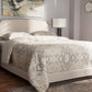Baxton Studio Odette Modern and Contemporary Light Beige Fabric Upholstered King Size Bed | Modishstore | Beds