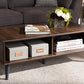 Baxton Studio Pierre Mid-Century Modern Brown and Dark Grey Finished Wood Coffee Table | Modishstore | Coffee Tables