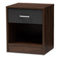 baxton studio hansel modern and contemporary 1 drawer dark brown and dark grey finished nightstand | Modish Furniture Store-2