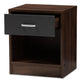 baxton studio hansel modern and contemporary 1 drawer dark brown and dark grey finished nightstand | Modish Furniture Store-3