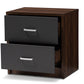 baxton studio hansel modern and contemporary 2 drawer dark brown and dark grey finished nightstand | Modish Furniture Store-3