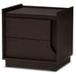 Baxton Studio Larsine Modern and Contemporary Brown Finished 2-Drawer Nightstand | Modishstore | Nightstands-2