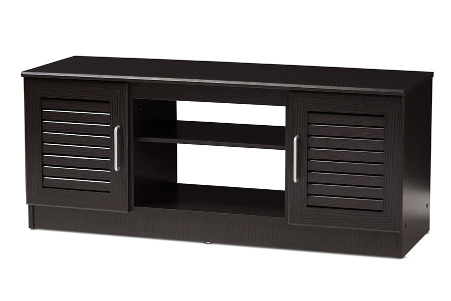 baxton studio gianna modern and contemporary wenge brown finished tv stand | Modish Furniture Store-2