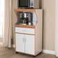 Baxton Studio Edonia Modern and Contemporary Beech Brown and White Finish Kitchen Cabinet | Modishstore | Cabinets