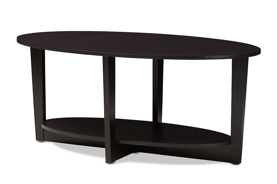 baxton studio jacintha modern and contemporary wenge brown finished coffee table | Modish Furniture Store-2
