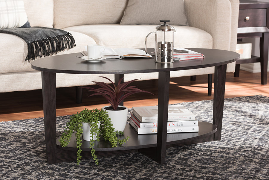 Baxton Studio Jacintha Modern and Contemporary Wenge Brown Finished Coffee Table | Modishstore | Coffee Tables