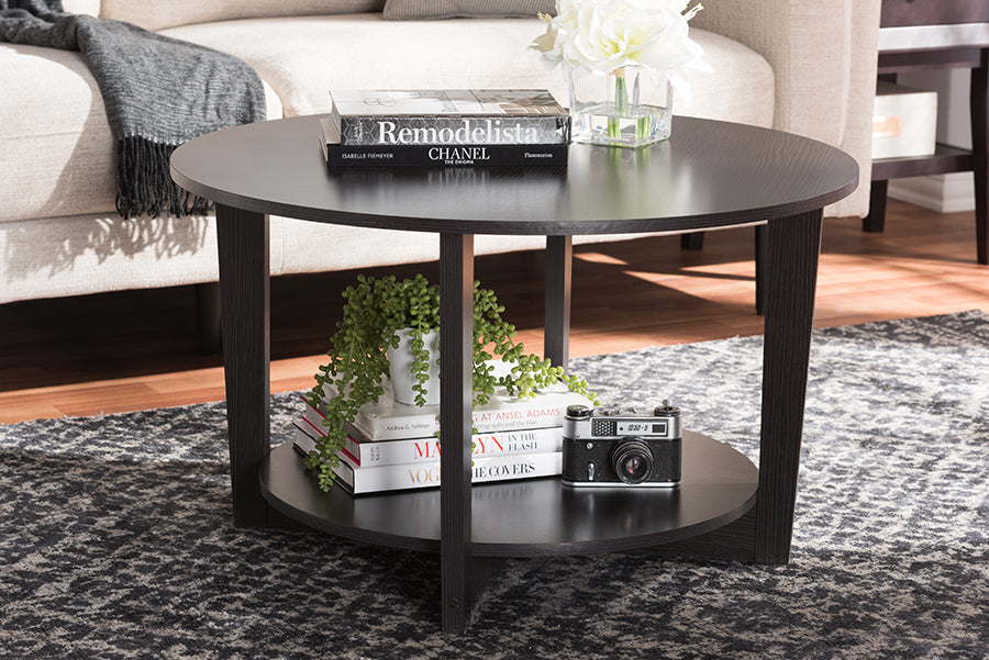 Baxton Studio Belina Modern and Contemporary Wenge Brown Finished Coffee Table | Modishstore | Coffee Tables