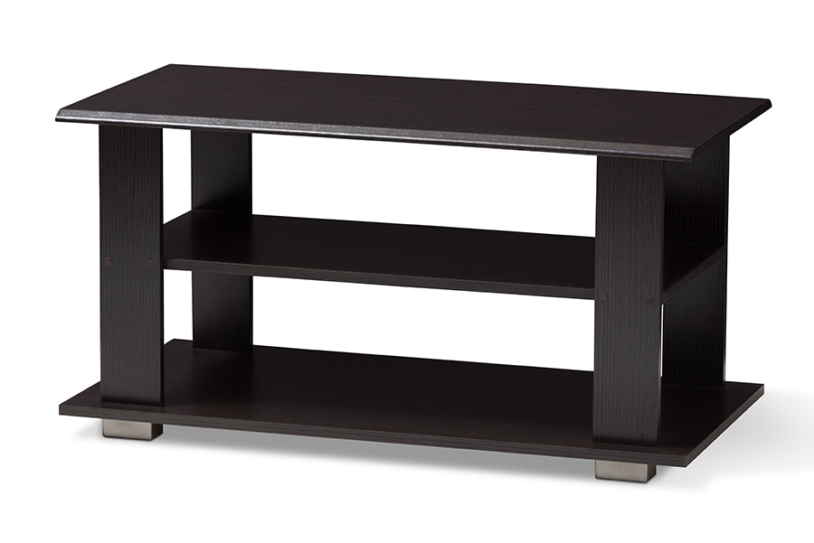 baxton studio joliette modern and contemporary wenge brown finished coffee table | Modish Furniture Store-2