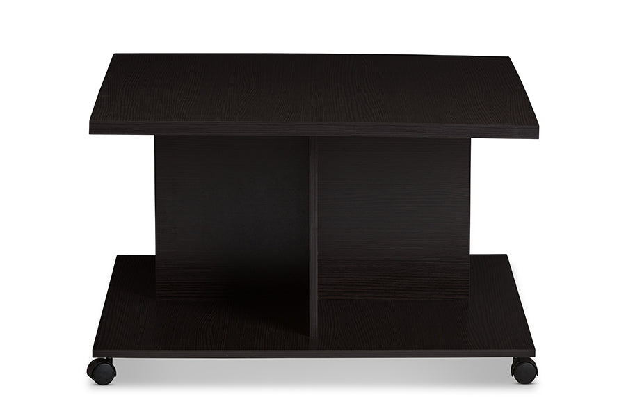 Baxton Studio Cladine Modern and Contemporary Wenge Brown Finished Coffee Table | Coffee Tables | Modishstore - 5