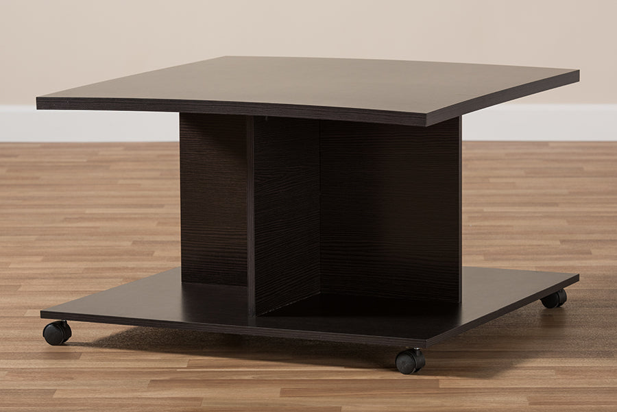 Baxton Studio Cladine Modern and Contemporary Wenge Brown Finished Coffee Table | Coffee Tables | Modishstore - 3