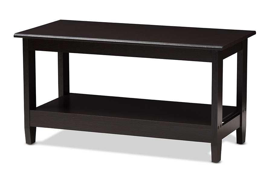 baxton studio malena modern and contemporary wenge brown finished coffee table | Modish Furniture Store-2