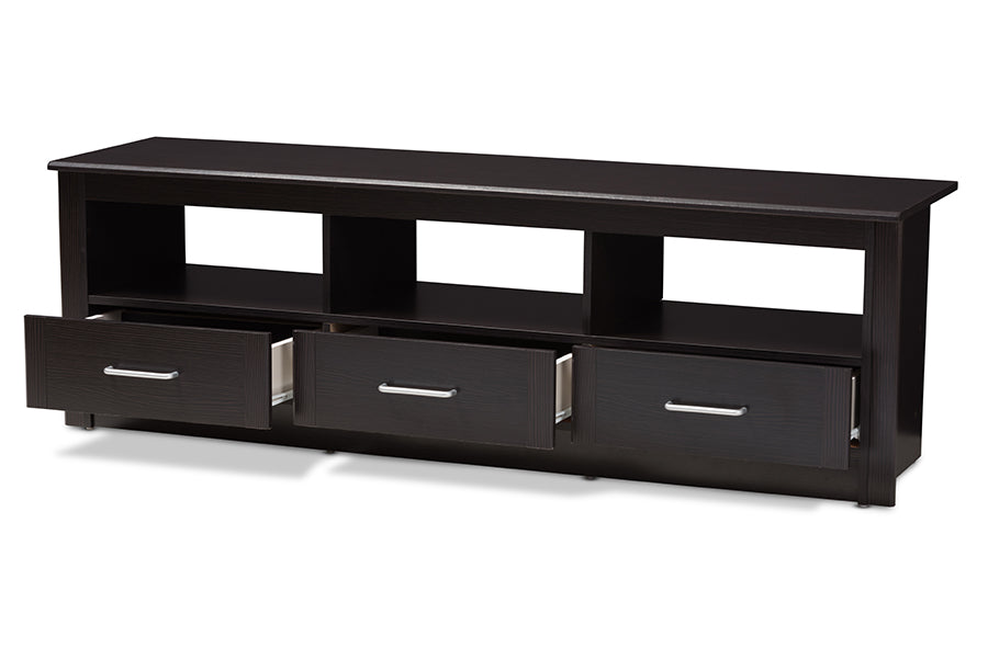 baxton studio ryleigh modern and contemporary wenge brown finished tv stand | Modish Furniture Store-3