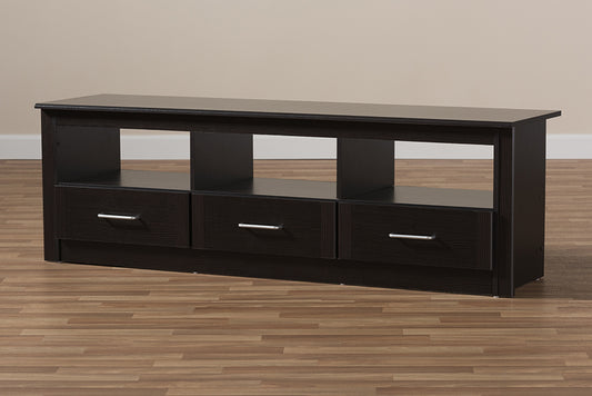 Baxton Studio Ryleigh Modern and Contemporary Wenge Brown Finished TV Stand | Modishstore | TV Stands