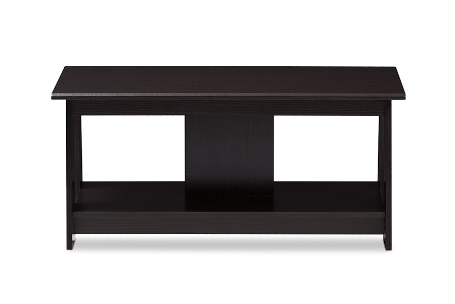baxton studio fionan modern and contemporary wenge brown finished coffee table | Modish Furniture Store-3