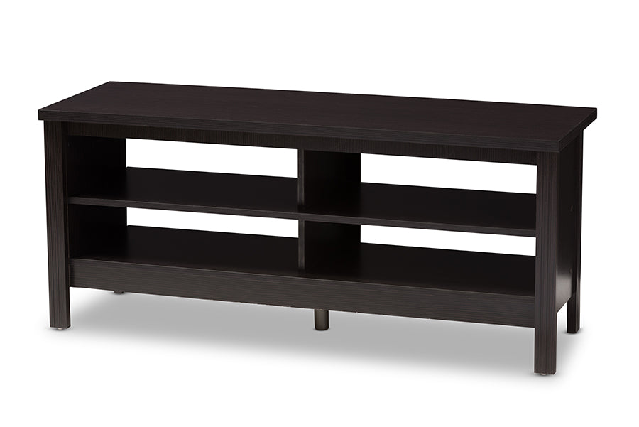 baxton studio sloane modern and contemporary wenge brown finished tv stand | Modish Furniture Store-2