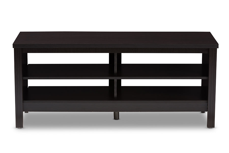 baxton studio sloane modern and contemporary wenge brown finished tv stand | Modish Furniture Store-3