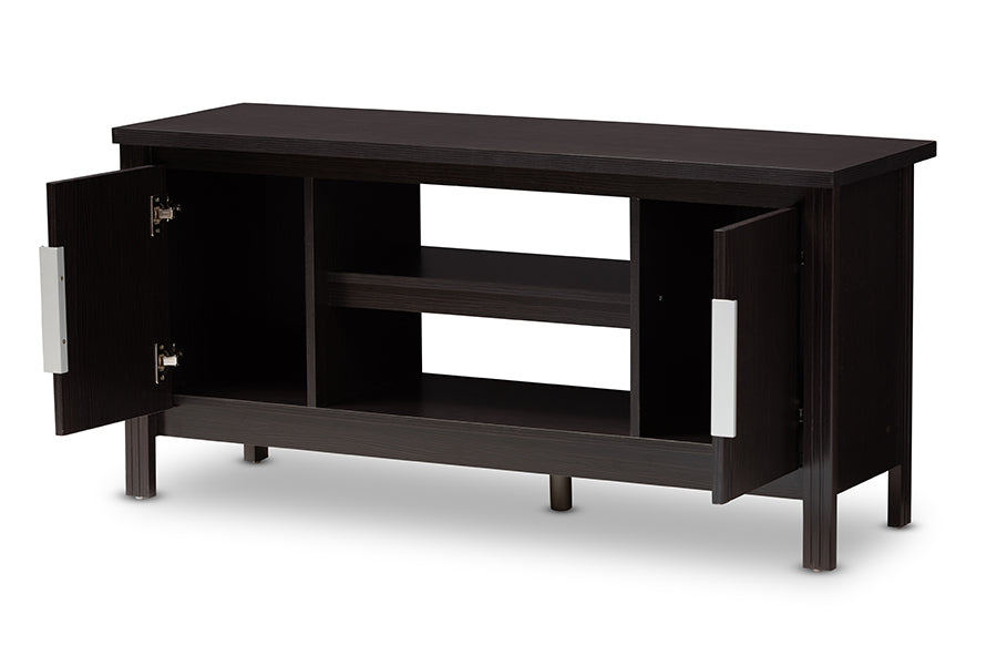 baxton studio marley modern and contemporary wenge brown finished tv stand | Modish Furniture Store-3