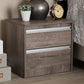 Baxton Studio Gallia Modern and Contemporary Oak Brown Finished 2-Drawer Nightstand | Modishstore | Nightstands