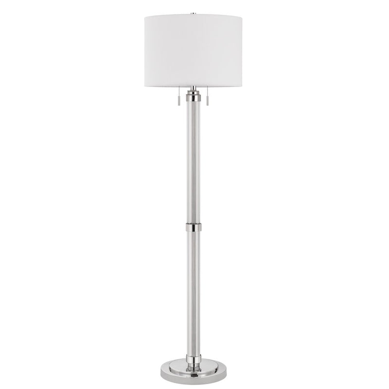 60W X 2 Montilla Metal/Acrylic Floor Lamp With Fabric Shade By Cal Lighting | Floor Lamps | Moidshstore
