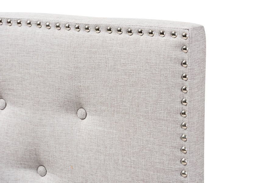 Baxton Studio Windsor Modern and Contemporary Greyish Beige Fabric Upholstered Twin Size Headboard | Headboards | Modishstore - 6
