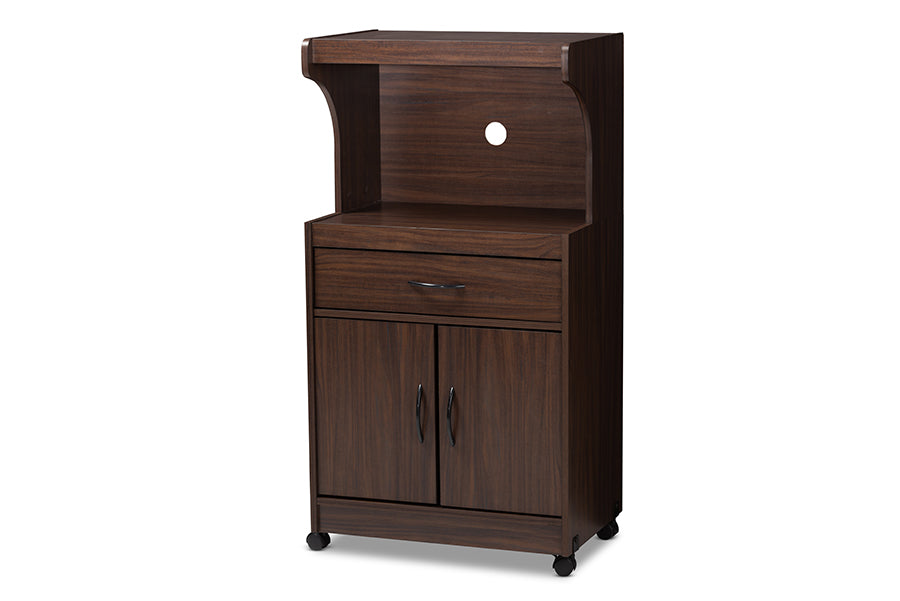 baxton studio tannis modern and contemporary dark walnut finished kitchen cabinet | Modish Furniture Store-2