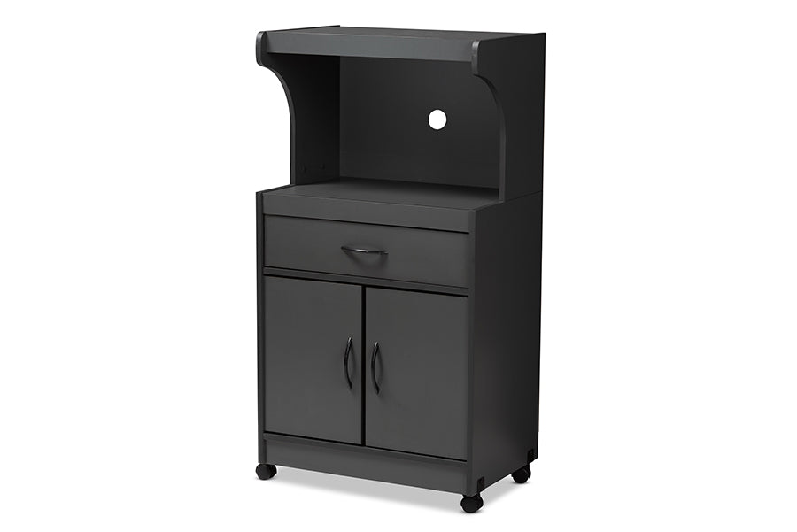 baxton studio tannis modern and contemporary dark grey finished kitchen cabinet | Modish Furniture Store-2