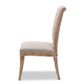 Baxton Studio Charmant French Provincial Beige Fabric Upholstered Weathered Oak Finished Wood Dining Chair | Modishstore | Dining Chairs - 2