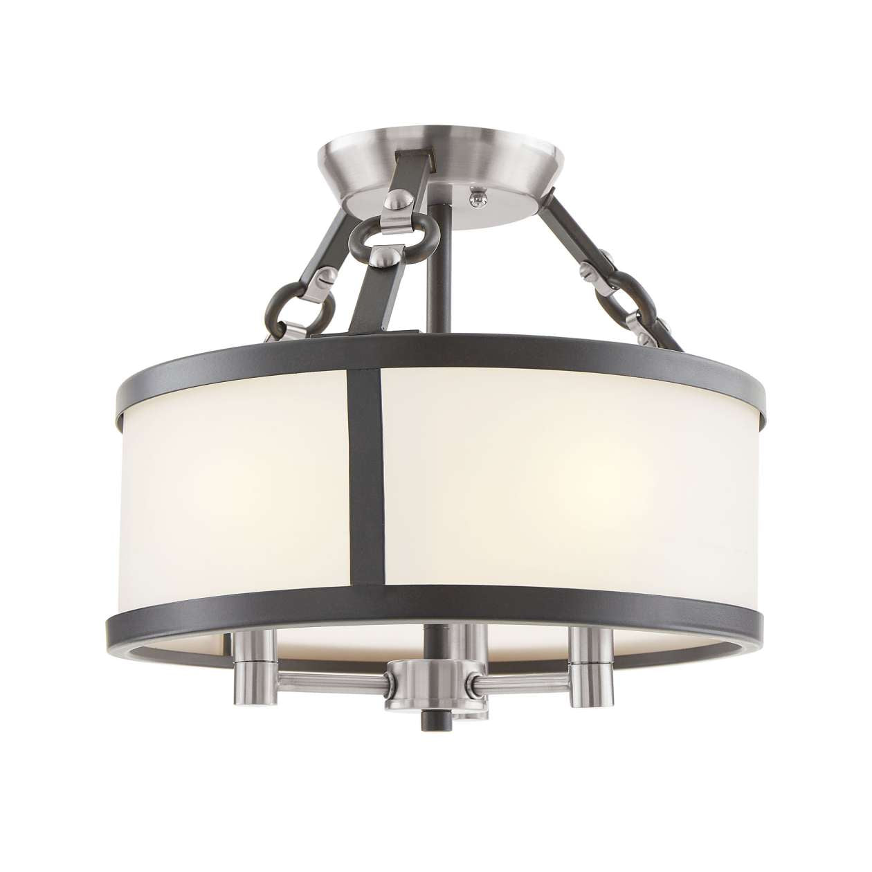 Armstrong Grove 3-Light semi flush mount in Espresso Brown / Satin Nickel ELK Lighting | Ceiling Lamps | Modishstore