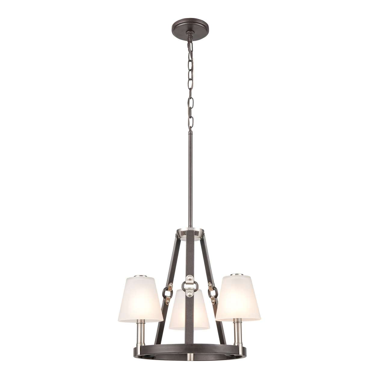 Armstrong Grove 3-Light chandelier in Espresso Brown / Satin Nickel ELK Lighting | Chandeliers | Modishstore