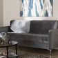 Baxton Studio Clara Modern and Contemporary Grey Velvet Fabric Upholstered 3-Seater Sofa | Modishstore | Sofas