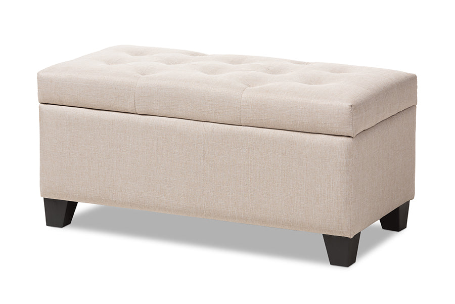 baxton studio michaela modern and contemporary beige fabric upholstered storage ottoman | Modish Furniture Store-2
