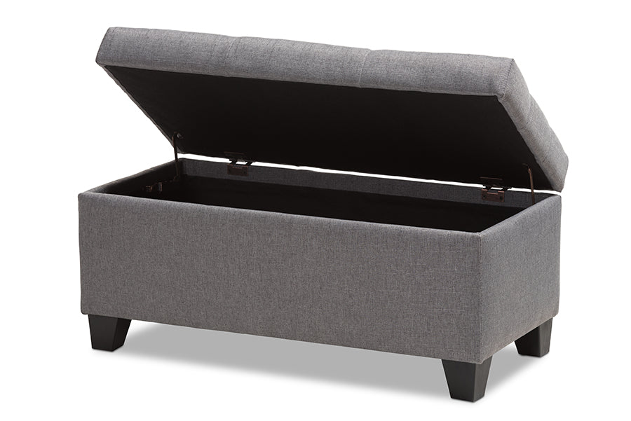 baxton studio michaela modern and contemporary grey fabric upholstered storage ottoman | Modish Furniture Store-3