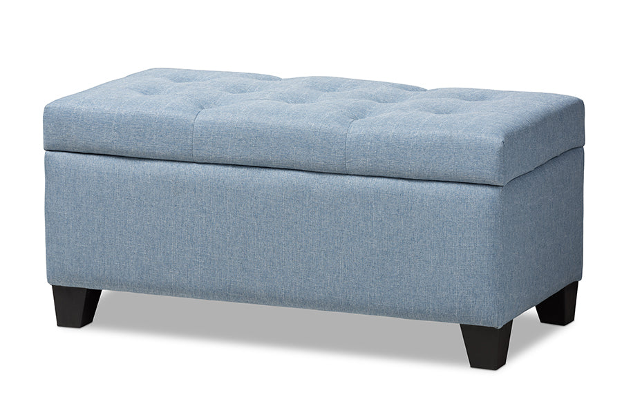 baxton studio michaela modern and contemporary light blue fabric upholstered storage ottoman | Modish Furniture Store-2