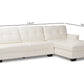 baxton studio adalynn modern and contemporary white faux leather upholstered sectional sofa | Modish Furniture Store-6