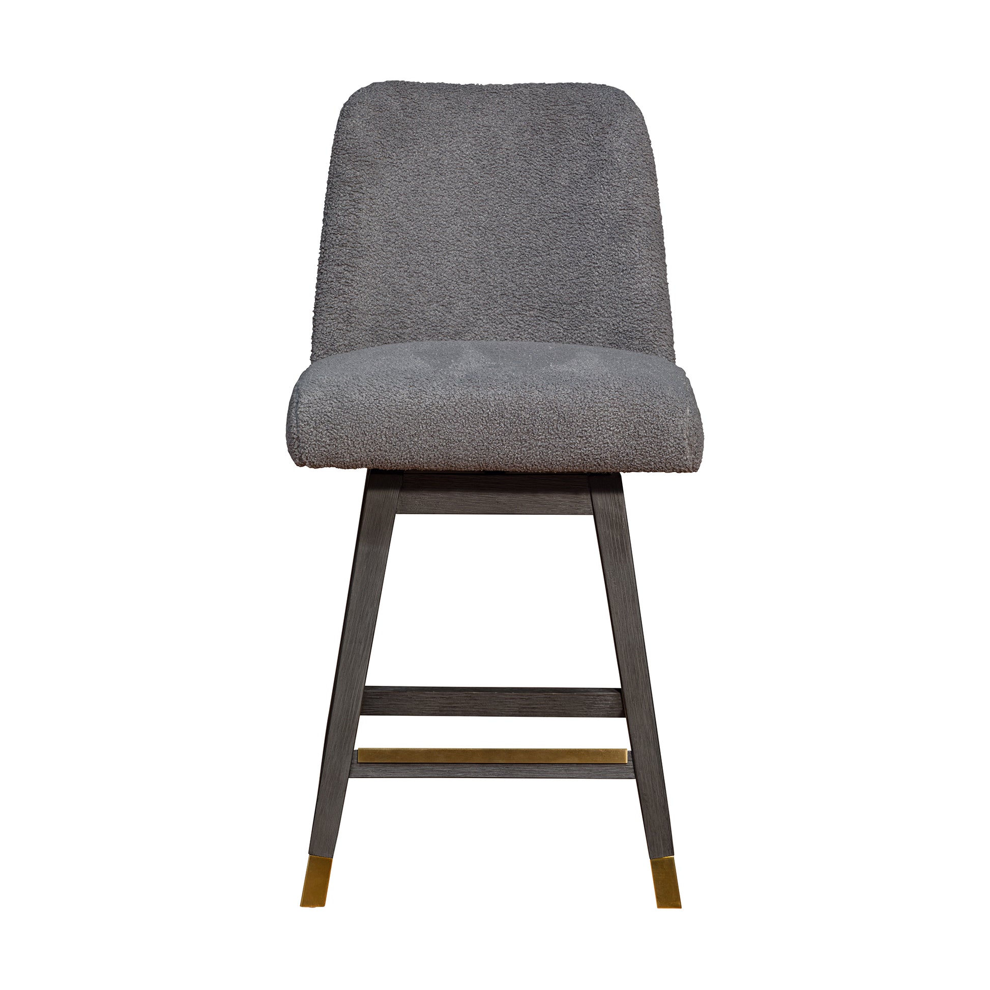 Amalie Swivel Counter Stool in Grey Oak Wood Finish with Grey Boucle Fabric By Armen Living | Counter Stools | Modishstore - 4